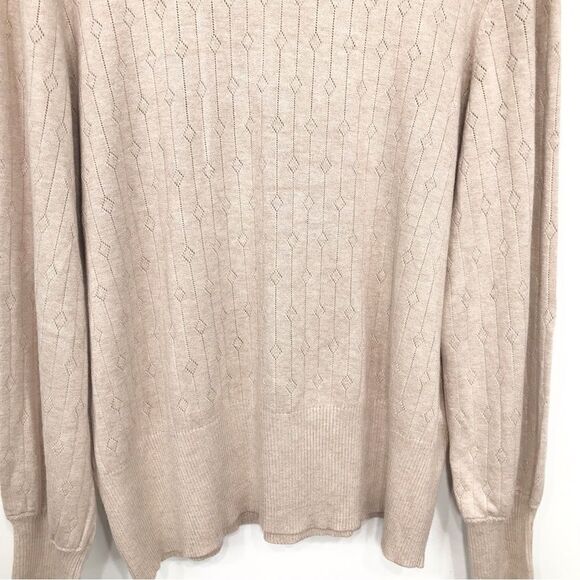 Design 365 Safari Tan Faux Button V Neck Pullover Knit Sweater NEW - Picture 9 of 13